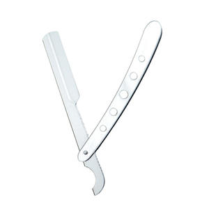 Rasoir à lame droite UBI Silver, acier à haute teneur en carbone, système de lames remplaçables, design ergonomique, rasage de précision pour la barbe des hommes - Product Image 2