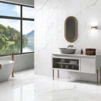 Carreaux de porcelaine brillants 60x120mm, polis, antidérapants, modernes pour murs intérieurs de salle de bain, sols, salons, villas et centres commerciaux