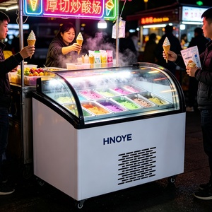 Refrigerador Comercial con Puerta de Vidrio Curvo de 300L, Exhibidor de Helados y Paletas - Product Image 3