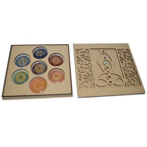 Boîte cadeau en pierre de sept chakras avec symbole de guérison de la vie pierre précieuse Agate Feng Shui inde amour Art & collection - Product Image 5