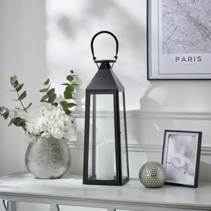Wholesale Classic Taper Style <b>Black</b> Metal Candle Holder <b>Lantern</b> for Home, Garden and Events Decorations - Product Image 5