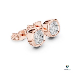 2.50 TCW Rose <b>Gold</b> Cushion Cut Lab Grown Diamond <b>Pendant</b> and Earrings Set in 14K <b>Solid</b> <b>Gold</b> - Product Image 4