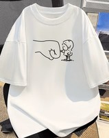 T-shirt décontracté à col rond et manches courtes pour femme, motif minimaliste personnalisé, coupe ample, 100 % coton jersey