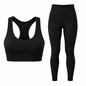 Ensemble de vêtements de sport pour femmes en 2 pièces |   Leggings de yoga personnalisés et soutien-gorge de sport |   Ensemble de vêtements de sport pour la gym et les entraînements, taille haute |   Vente en gros - Product Image 3