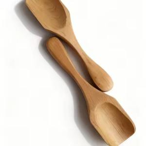 Cuillère de service polyvalente en bois naturel, ustensile de cuisine pour sauce, riz, curry, soupe, cuillère en bois durable pour la cuisson - Product Image 3