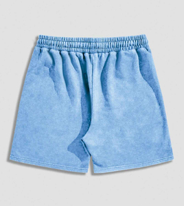Pantalones Cortos Deportivos Transpirables de Algodón 100% Pesado con Cordón en la Cintura, Estilo Casual, Lavado Ácido, Impresión Personalizada al por Mayor - Product Image 2