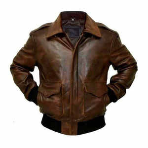 Blouson aviateur classique pour homme, grande taille, fermeture éclair courte, simili cuir, chaud, élégant, confortable, inspiré de l'aviation - Product Image 3