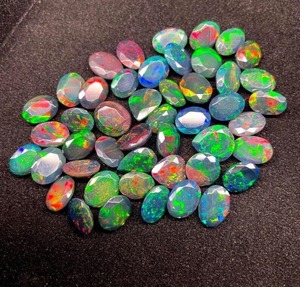 Opales naturelles en vrac, pierres précieuses irrégulières bleu-vert arc-en-ciel, lot pour la fabrication de bijoux, opales de feu à facettes de formes variées - Product Image 6