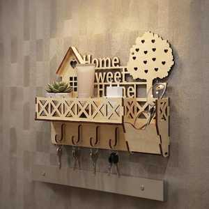 ที่แขวนกุญแจไม้ติดผนังลาย 'Home Sweet Home' สำหรับตกแต่งทางเข้าบ้าน - Product Image 6