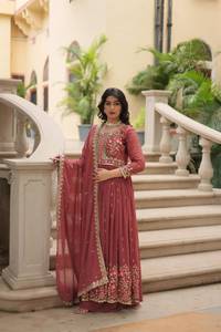 Conjunto de traje Anarkali bordado para mujer con dupatta, ropa étnica de diseñador, vestido tradicional indio para bodas y fiestas. - Product Image 1