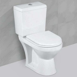 Articles sanitaires en céramique à deux pièces P/S-Trap: Placard à double chasse d'eau avec chasse d'eau latérale, ensemble de WC en porcelaine à couplage fermé pour salle de bain - Product Image 2