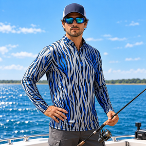 Camisa de Pesca Personalizada para Hombre, 180 GSM, Poliéster, con Cierre de Cremallera, para Equipos de Pesca y Torneos - Product Image 1