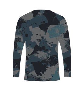 เสื้อยืดแขนยาวลายพรางสีเทาชาร์โคลสำหรับผู้ชาย ลายพรางสีกรมท่าเข้ม คอกลม เสื้อยืดลำลอง สตรีทแวร์ เสื้อสำหรับออกกำลังกาย - Product Image 6