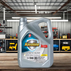 Caltex Havoline Synthetic Blend <b>SAE</b> <b>5W</b>-<b>30</b> High Performance SN Certified Engine Oil for Cars Smooth Operation 4L Plastic 14KG - Product Image 1