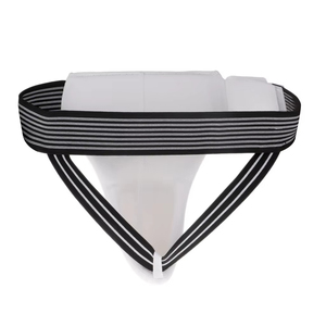 Protection de l'aine en cuir personnalisée avec logo pour MMA et boxe, équipement de protection durable de haute qualité, surpiqûres blanches - Product Image 4