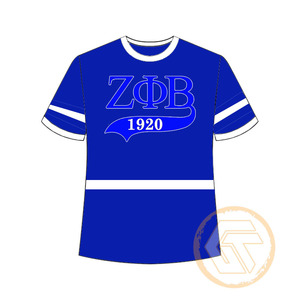 Camiseta de Jersey de Algodón y Poliéster Transpirable de Alta Calidad con Logotipo Personalizado al por Mayor de Zeta Phi Beta, Ropa de Sororidad para Mujer - Product Image 5