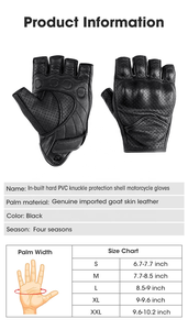 Guantes de Motocicleta de Cuero Completo, Impermeables, con Protección de Nudillos, Guantes Clásicos de Motocicleta con Deslizadores en la Palma SHGS009 - Product Image 3