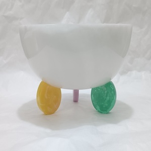 Cuenco para servir de resina Rosa 2025 de lujo Diseño de forma redonda elaborado en 3D para presentación de alimentos Mejor tarifa garantizada - Product Image 1