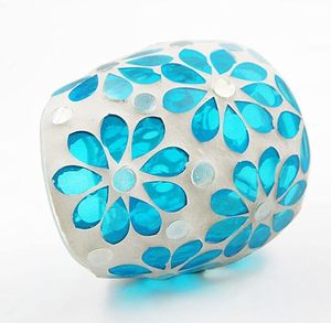 เชิงเทียนโมเสค ทีไลท์ แคนเดลาบรา สีแดงกุหลาบ ตกแต่งโต๊ะบ้าน - Product Image 3