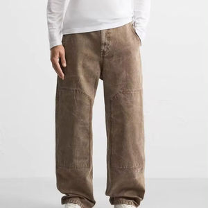 Pantalones Vaqueros Anchos de Estilo Urbano, Transpirables, de Corte Holgado, con Pierna Ancha, Cómodos, de Moda Hip Hop, para Hombre, OEM - Product Image 1