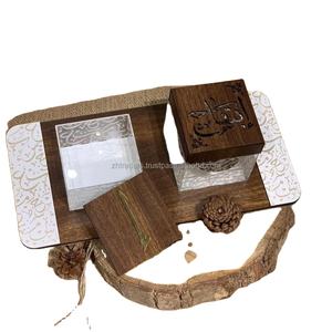 Ensemble de brûleurs à bakhoor en bois faits à la main de luxe, porte-encens arabe haut de gamme, cadeau pour le Ramadan, l'Aïd et la décoration de la maison - Product Image 2
