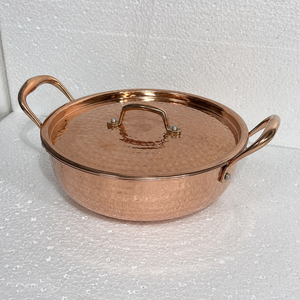Olla de Cobre Martillado con Tapa y Doble Asa, Sartén de Cobre para Servir, Utensilios de Cocina para Hoteles, Restaurantes y Catering, Venta al por Mayor - Product Image 2