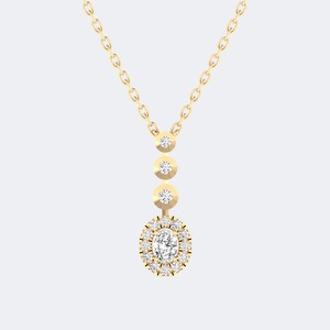Elegante Collar con Colgante de Diamante Cultivado en Laboratorio, Corte Brillante Redondo, Oro, para Mujer, Regalo de Aniversario de Lujo, Certificado IGI SGL, 0.70ctw - Product Image 1