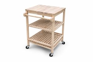 Modern Acacia Wood Kitchen Cart with Metal <b>Frame</b> 3-Tier Rolling Storage Trolley <b>Square</b> Utility Serving Cart OEM ODM Factory - Product Image 4