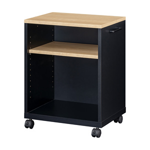 Modern Light Brown Wood American Vintage Style Antique Storage Cabinet <b>Adjustable</b> <b>Shelves</b> Wheels for Home Office Living Room - Product Image 2