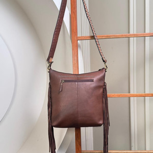 Custom Large Capacity Cowhide Crossbody Messenger Bag for Women Fashionable Hand Tooled Leather Zipper Closure Shoulder <b>Handbags</b> - Product Image 5