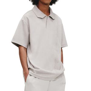 Nouveau Polo 2026 Personnalisé avec Fermeture Éclair Métallique Irrégulière pour Hommes – T-shirt Polo Oversize Décontracté pour Hommes - Product Image 3
