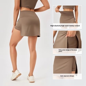 Jupe plissée personnalisée pour femme, taille haute, 2 en 1, sportive, pour la course à pied, le tennis, le paddle, le golf, le pickleball, avec poche - Product Image 6