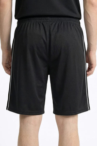 Shorts Bermuda décontractés pour homme, noirs, à séchage rapide, taille élastique, couleur unie, avec bande latérale - Product Image 5