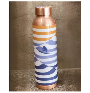 Bouteille d'eau en cuivre émaillée imprimée, pour l'école, le yoga, le bureau, passe au lave-vaisselle, bouteille en cuivre pur imprimée - Product Image 3