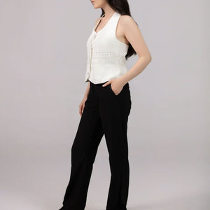 Hauts décontractés pour femmes, design personnalisé, usage extérieur, couleur unie, confortables, 100 % coton respirant, écologiques, simples et élégants - Product Image 2