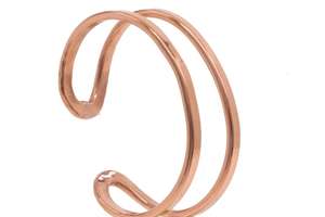 Brazalete de doble banda de cobre puro hecho a mano, joyería de metal sólido de cobre artesanal con alambre dividido, joyería curativa para hombres y mujeres, OEM liso - Product Image 4