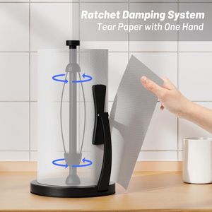 Portarotolo da banco a strappo con una mano, in acciaio inossidabile, con braccio a molla, antiscivolo - Product Image 4
