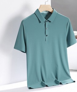 Camiseta de Hombre de Color Sólido, Algodón Teñido, Cuello Redondo, Manga Corta, Corte Regular, Informal, Básica, Cómoda, para Uso Diario - Product Image 3