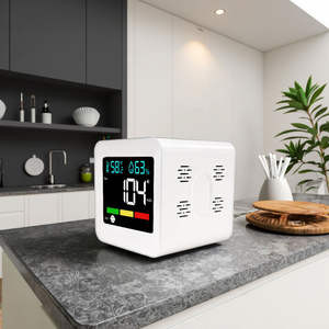 Détecteur de Qualité de l'Air Intérieur 5-en-1 à Brancher, 0-500ppm, pour Monoxyde de Carbone, Gaz Combustibles, Température et Humidité (OEM) - Product Image 2