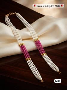 Premium Multi Strand Pearl Mala <b>Necklace</b> Traditional Indian Bridal Jewelry Handmade Beaded Long <b>Necklace</b> Wedding Wear - Product Image 3