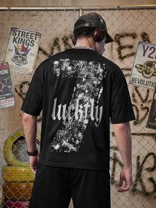 Men's Mesh Baggy Y2K Jersey <b>T</b>-<b>Shirt</b>, Couple Oversized V-Neck Sport Tee Front & Back Logo Print Casual Athletic Top - Product Image 3