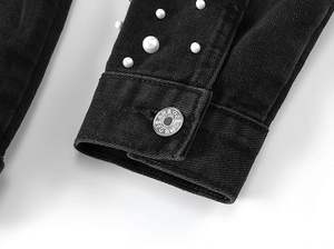 Women's Pearls Denim <b>Jacket</b> - Product Image 5