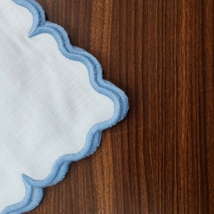 Royal Blue Soft Cotton <b>Table</b> Linen Napkin With Scallop Edge For Wedding Dining Party Restaurant Premium Royal Blue Cotton Dinner - Product Image 3