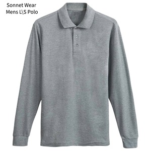 Polo à manches longues uni pour hommes - Product Image 5