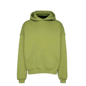 เสื้อฮู้ดดี้โอเวอร์ไซส์ผู้ชาย สีน้ำเงินล้วน ผ้าฝ้ายเฟรนช์เทอร์รี่ สวมใส่สบายๆ สำหรับฤดูใบไม้ร่วง สินค้ามาใหม่ มีจำหน่ายแล้ว - Product Image 2