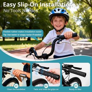 Puños para manillar de bicicleta, de goma antideslizante, impermeables, duraderos, de repuesto para bicicletas BMX, bicicletas para niños, patinetes, bicicletas plegables - Product Image 4
