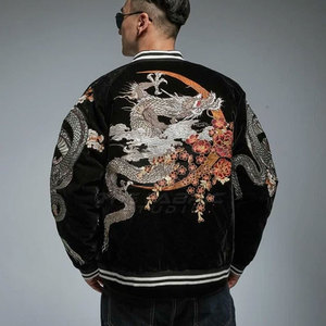 Chaqueta Sukajan de Invierno de Alta Calidad con Cuello Alto de Satén y Logotipo Bordado Personalizado en la Parte Delantera, Prenda Exterior Informal y Elegante - Product Image 4