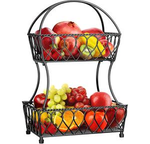 Panier à fruits en fer antique qui améliore l'hygiène de la cuisine et la ventilation, magnifiquement conçu par des artisans indiens qualifiés - Product Image 4