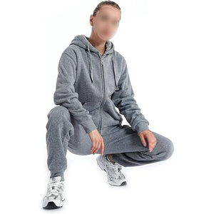 Chándal con Capucha para Mujer, Color Sólido, Cierre Completo, Bolsillos Laterales, Casual, Ecológico, Elástico en Cuatro Direcciones, Transpirable, de Poliéster para Invierno - Product Image 3