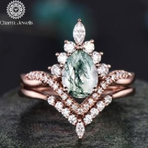 Charm Jewells Women's Silver Rose <b>Gold</b> <b>Cocktail</b> <b>Ring</b> Cushion Cut Moissanite Prong Setting Romantic Flower Design Engagement <b>Ring</b> - Product Image 1